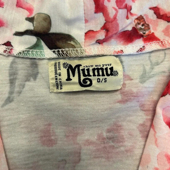 Show Me Your Mumu White Robe With Pink Roses Short Sleeve Loungewear OS - Picture 5 of 8